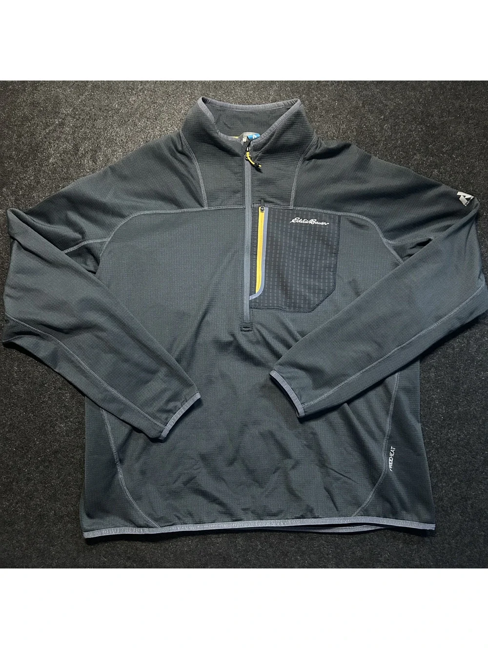 Eddie Bauer First Ascent Pullover Mens XL Gray Quarter Zip Fleece Jacket